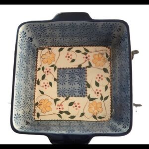 Temptations Heritage 1.5 Qt Casserole Blue Floral Kitchen To Table Decor